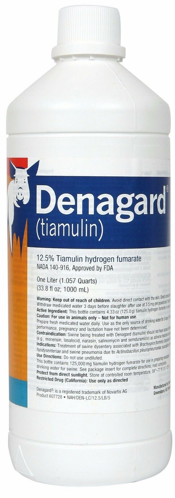 Denagard Liquid Concentrate 1 Liter Swine Dysentary Pigs Tiamulin